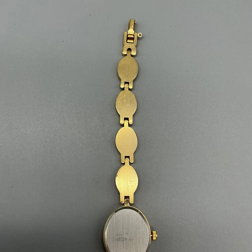 Cardini Womens Watch 18mm Silver Tone Pink Enamel Gold Tone New Battery 7.25